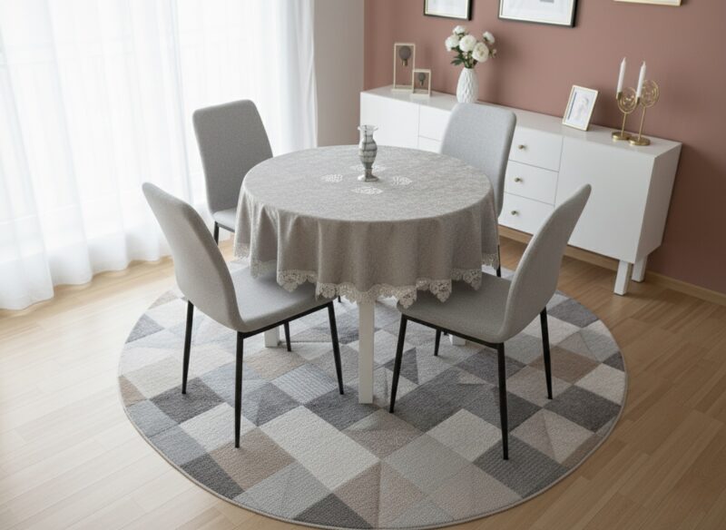 Okrugli stolnjak u sivoj boji 160cm  "S1"