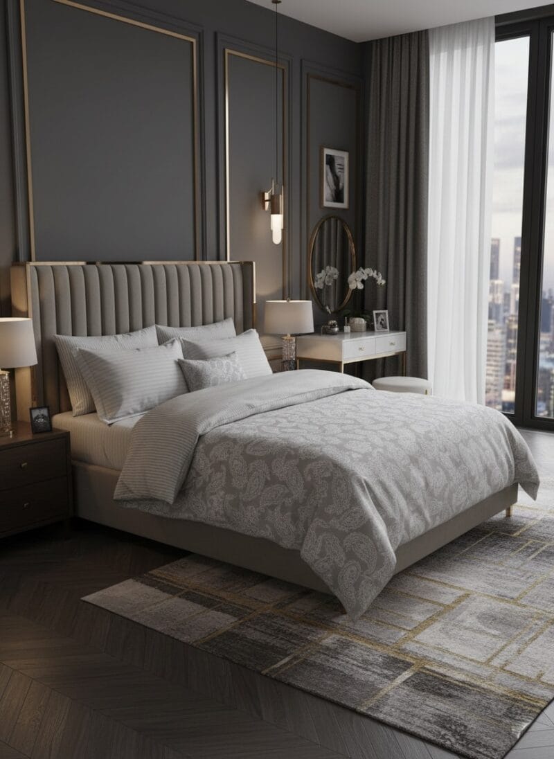 Pamuk saten posteljina "Carnel Siva"